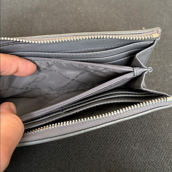 Michael Kors Gray and Brown Logo Wallet- good condition, - Picture 10 of 11